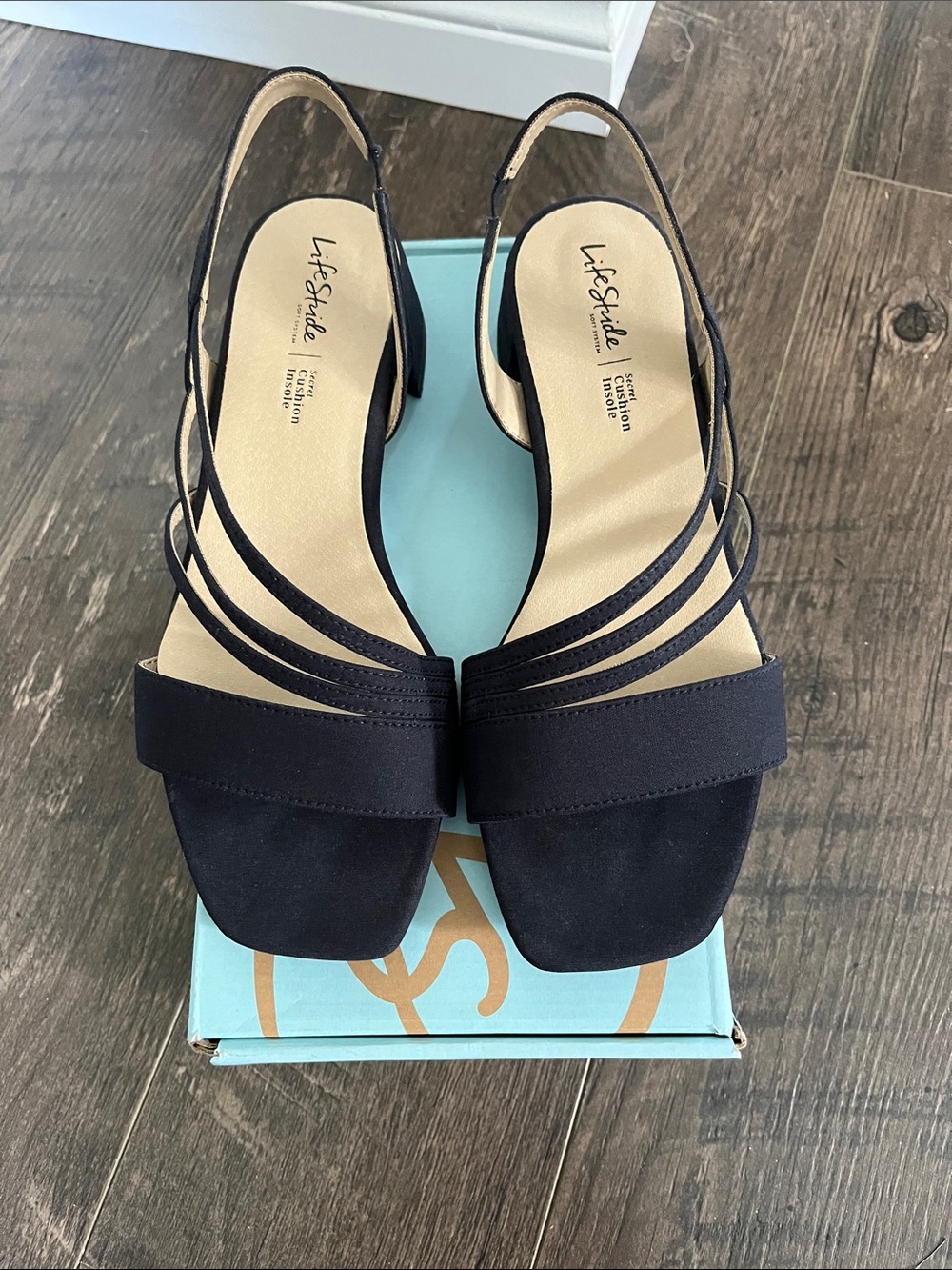 Life Stride Navy Multi-Strap Slingback Sandals